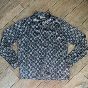 Urban Outfitters retro pattern polyester shirt GUC